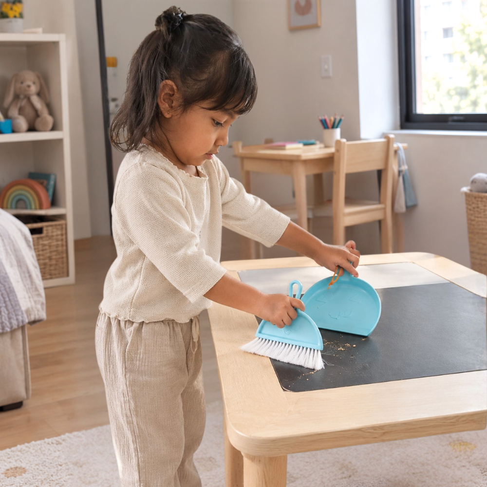 JUEGO DE LIMPIEZA DE MADERA PARA NIÑOS MONTESSORI