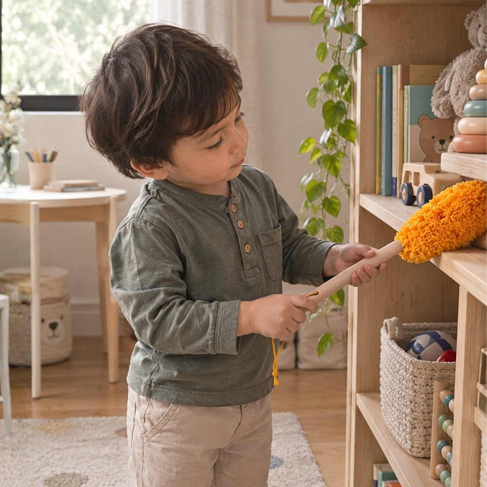 JUEGO DE LIMPIEZA DE MADERA PARA NIÑOS MONTESSORI