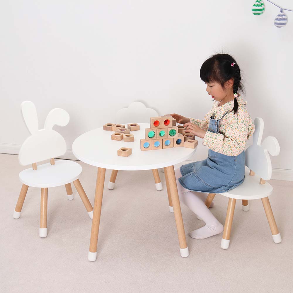SET MONTESSORI MESA Y SILLAS BLANCO