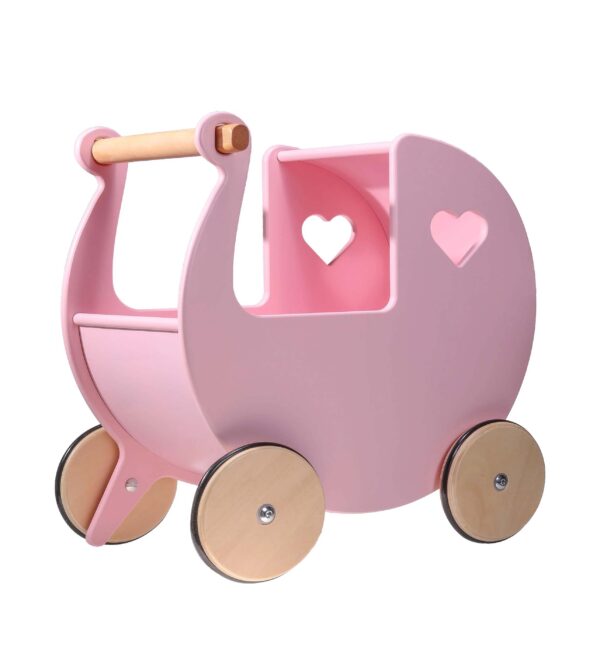 COCHECITO CORAZON DE MADERA PARA NIÑAS