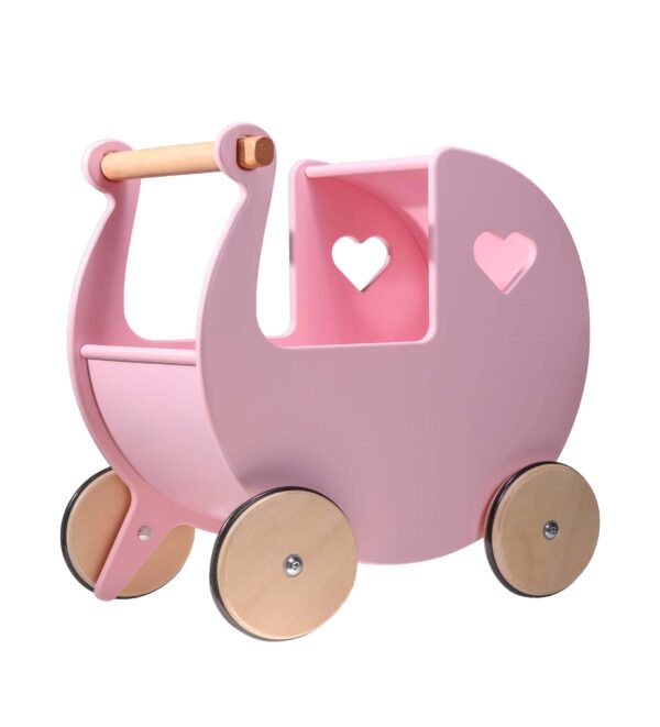 COCHECITO CORAZON DE MADERA PARA NIÑAS